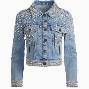Alice + Olivia Blue Embellished Jacket